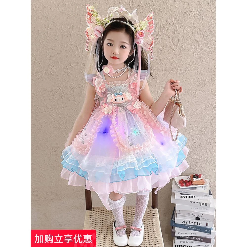 女童连衣裙夏装2025新款儿童美乐蒂生日礼服裙子女孩洛丽塔公主裙