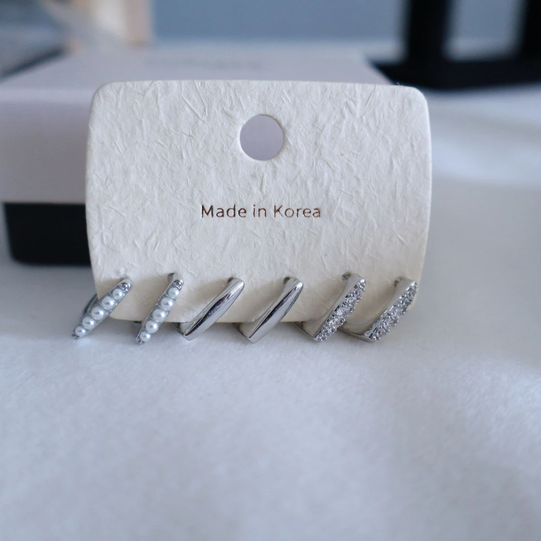 925银耳饰 三款通勤百搭银色简约耳圈轻奢小众气质冷淡风