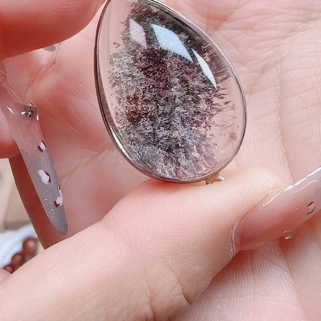 啵***啦水晶手串未镶嵌紫幽灵蛋面