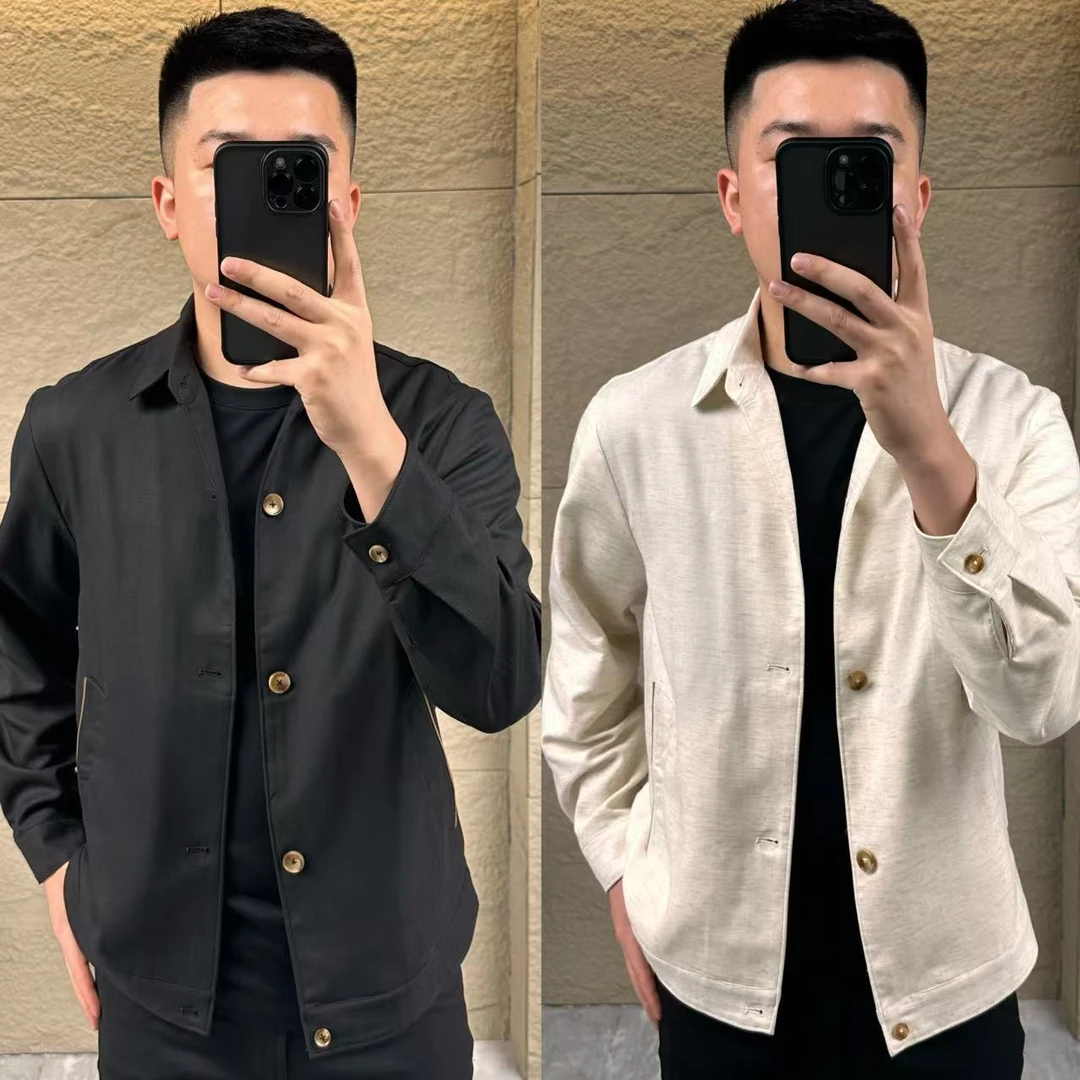 态度.HJ｜26179“25春夏”老钱风纯色净版翻领夹克外套