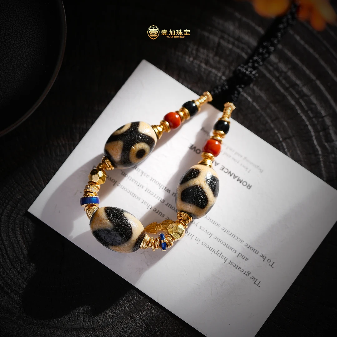 壹加小羊|橘皮多宝达洛天珠玛瑙锁骨链