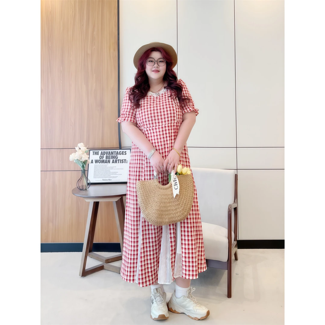 断码捡漏~云端绮想 / 法式遮肚丝拼接甜美连衣裙18203花契大码胖m