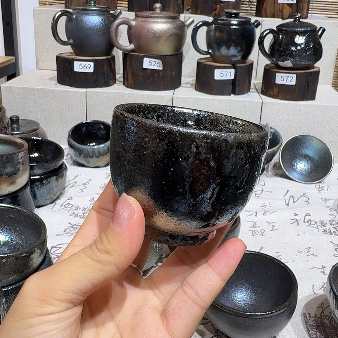 随***d杯建水紫陶紫泥柴烧杯
