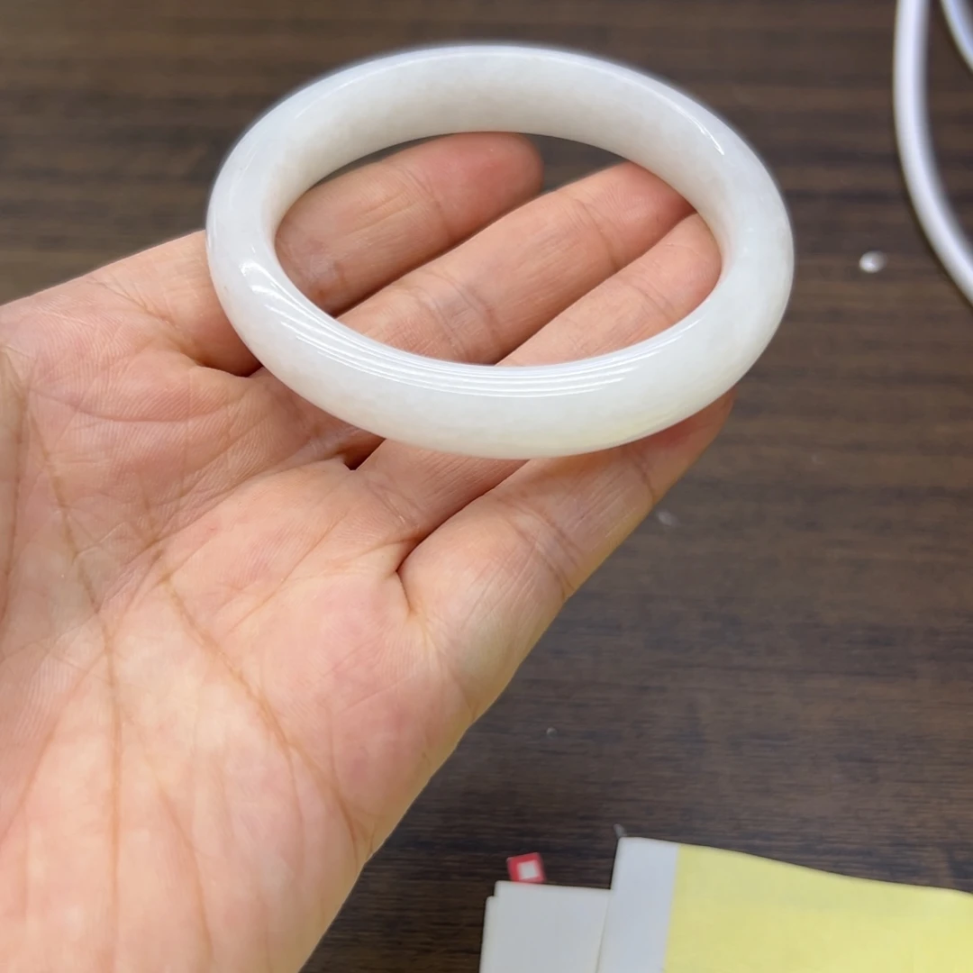 和田玉未镶嵌手镯56.6圈围416