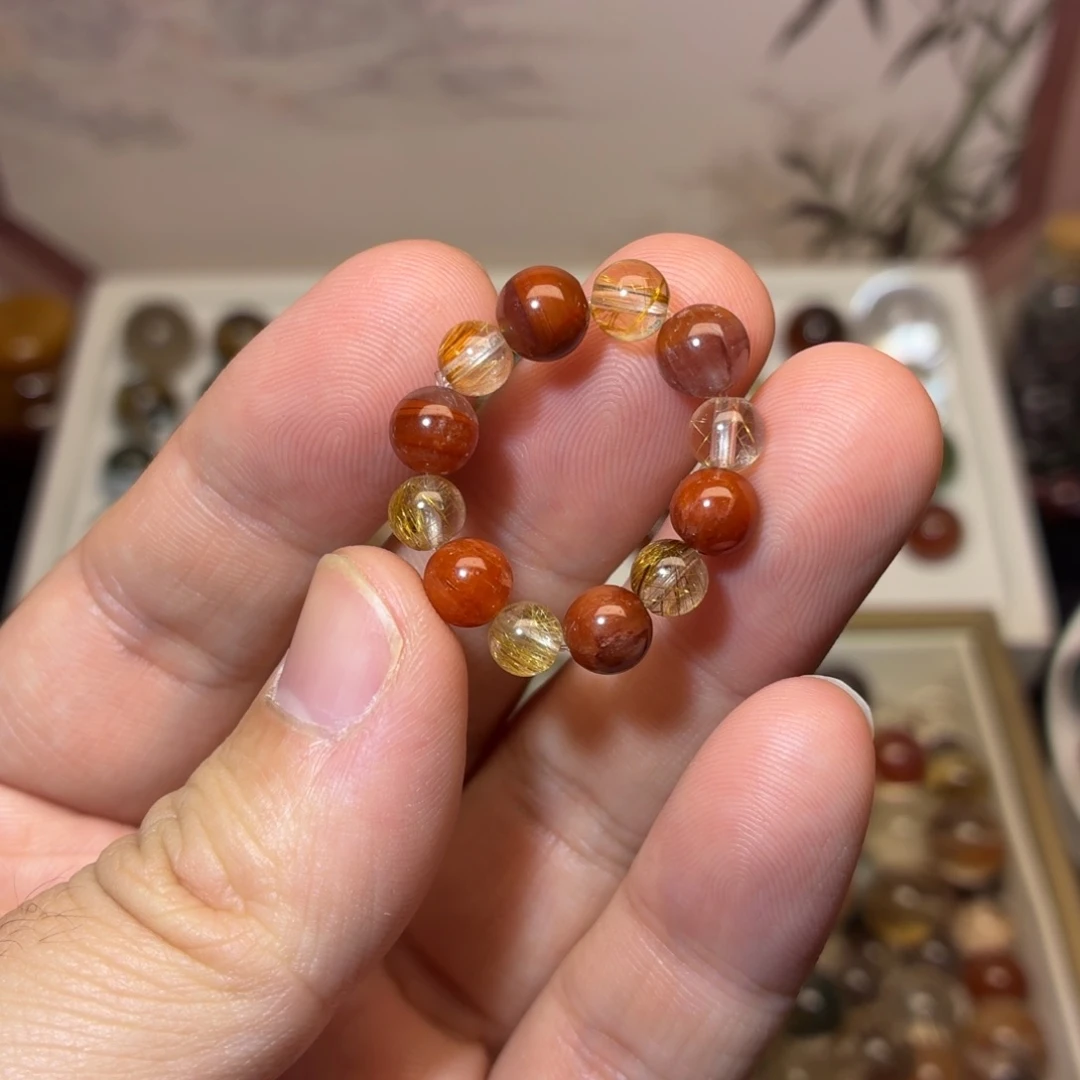未镶嵌水晶手串极光发晶戒圈