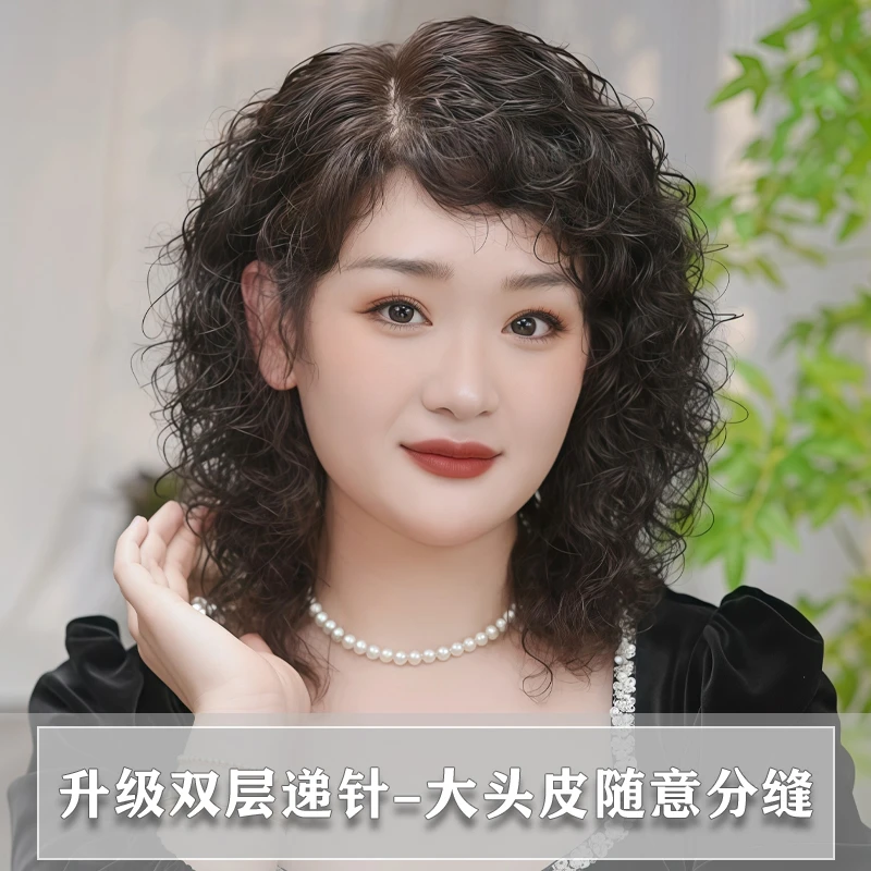 KASMN/卡丝曼高端全手织双递针整顶轻薄透气假发套真人假发全头套