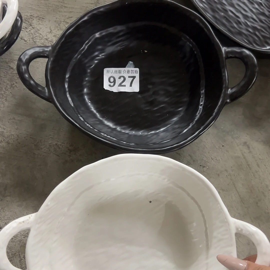 搪瓷微瑕黑白双耳927
