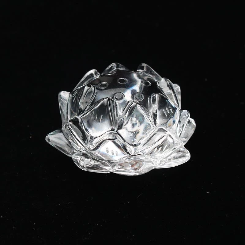 天然白水晶莲花摆件卡19