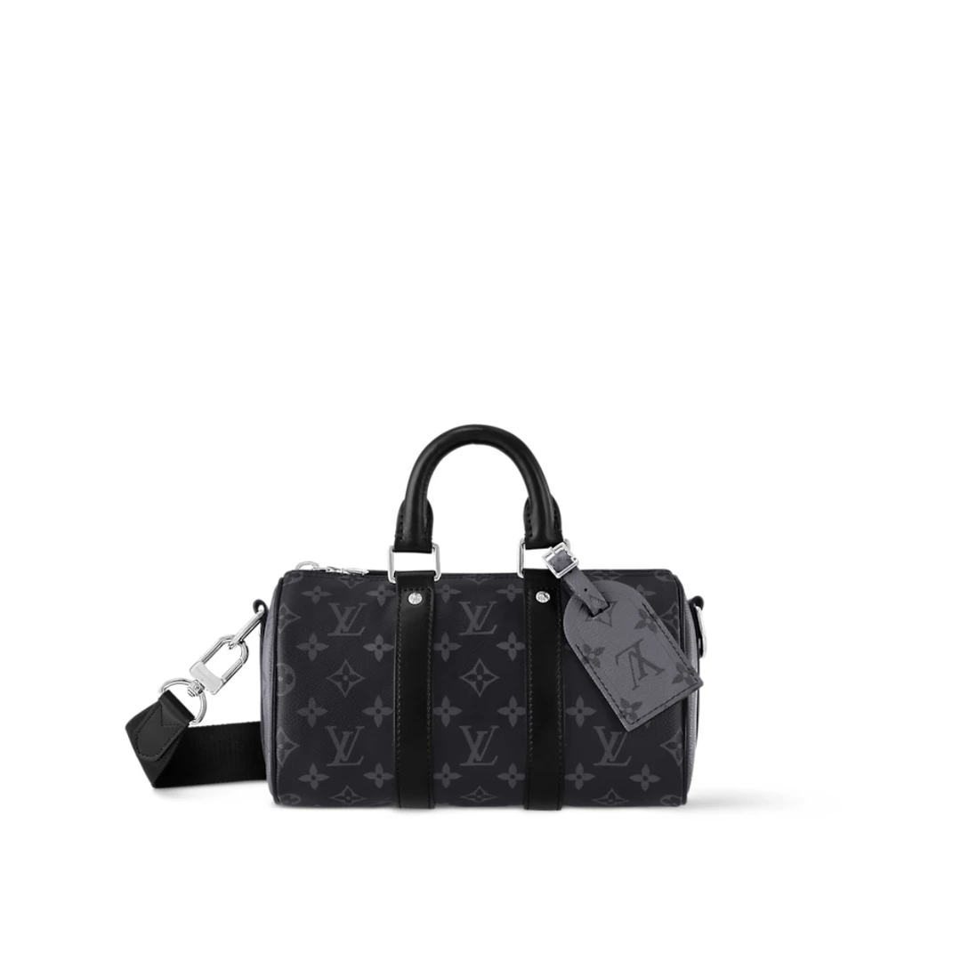 99新 LouisVuitton/路易威登 keepall 25黑武士单肩斜跨包