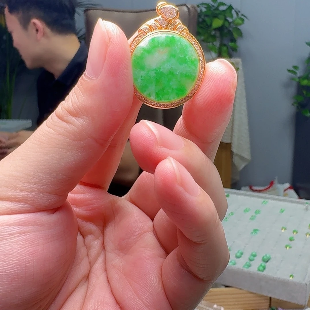 翡翠银S925镶嵌颈饰天然
