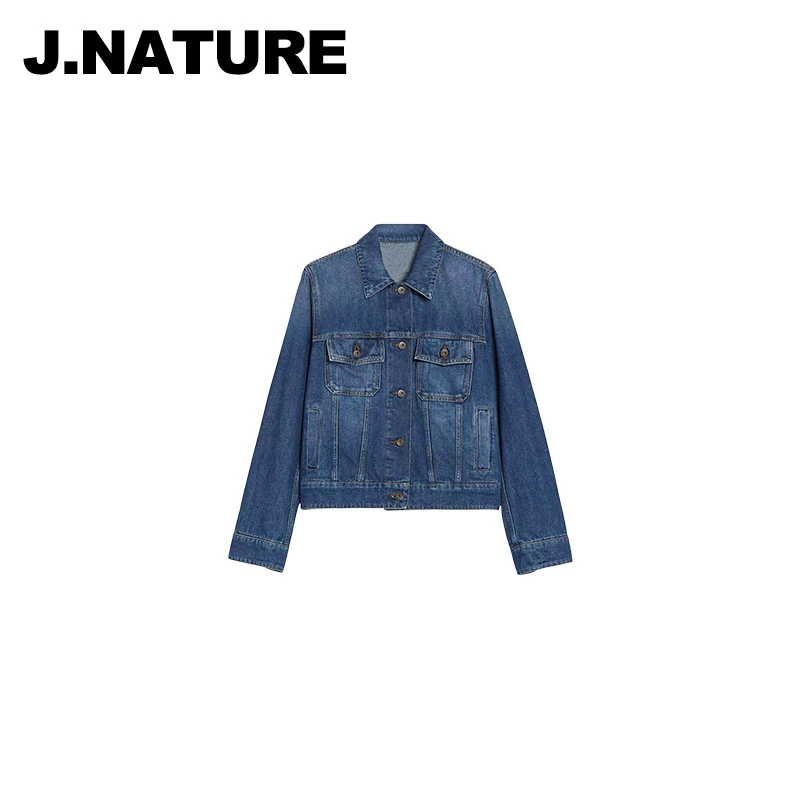 JUST NATURE ｜【MAX渠道】法式水洗复古短款牛仔夹克外套