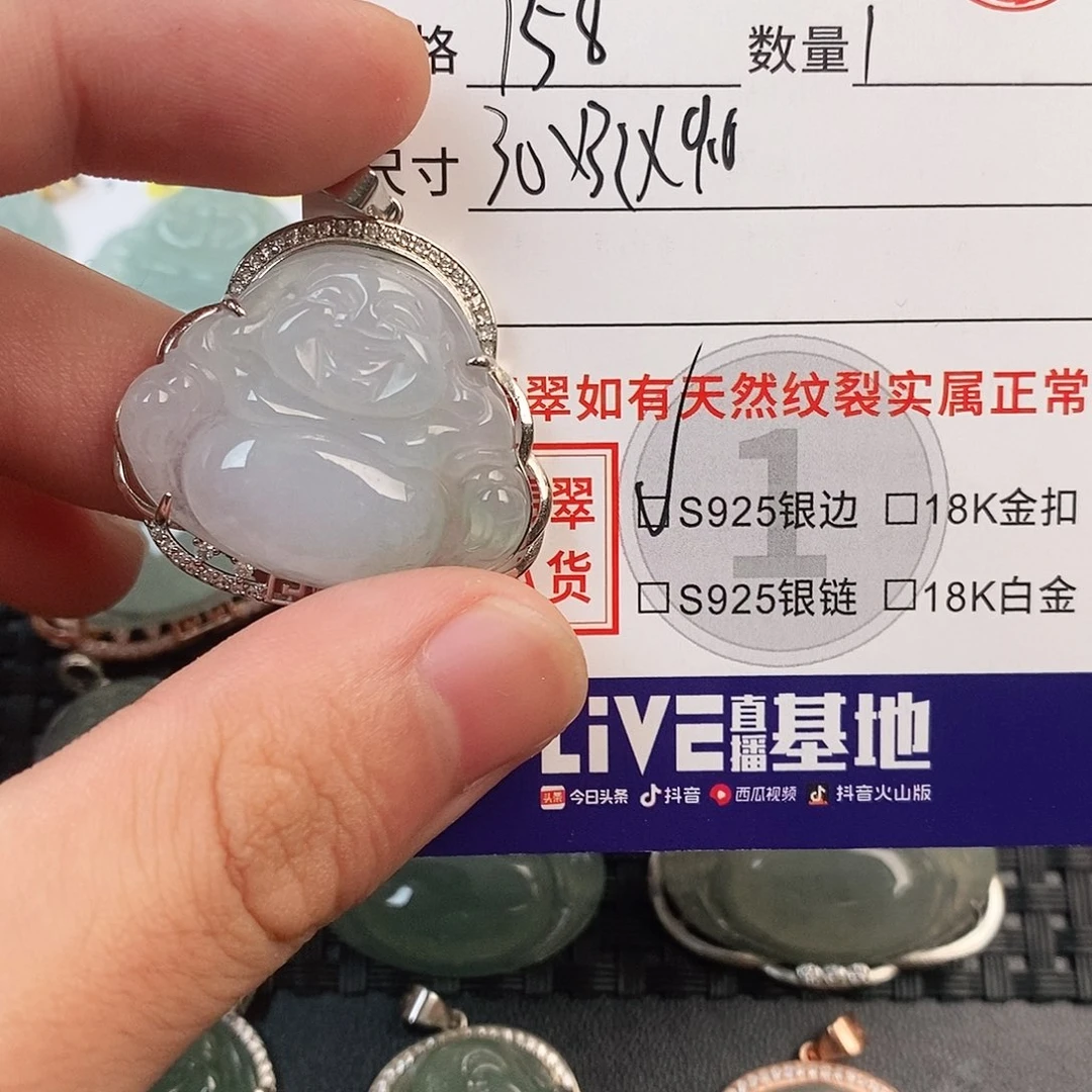 翡翠银S925镶嵌颈饰