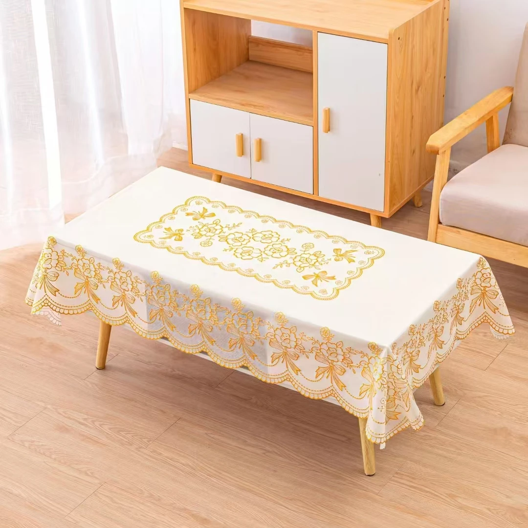 锦垣直播高档蝴蝶结90*140CMPVC耐高温防水防烫防水防油桌布