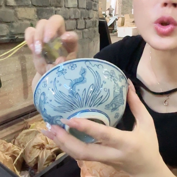 景德镇高温陶瓷鱼藻纹