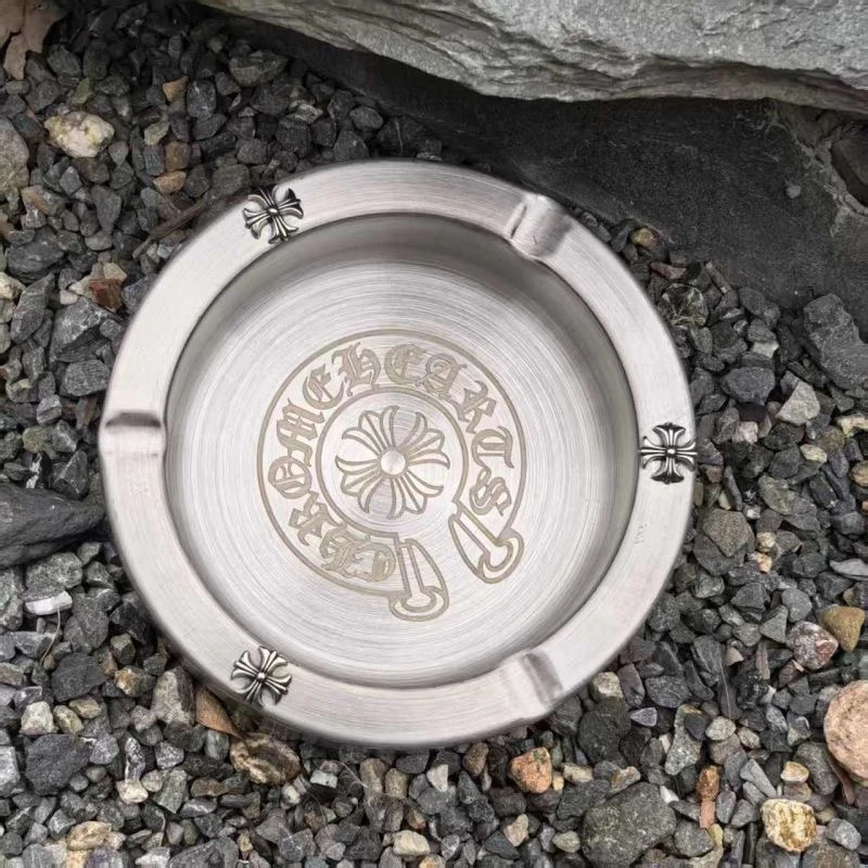潮流克罗心复古不锈钢简约烟灰缸个性酒吧家用客厅轻奢时尚防飞灰