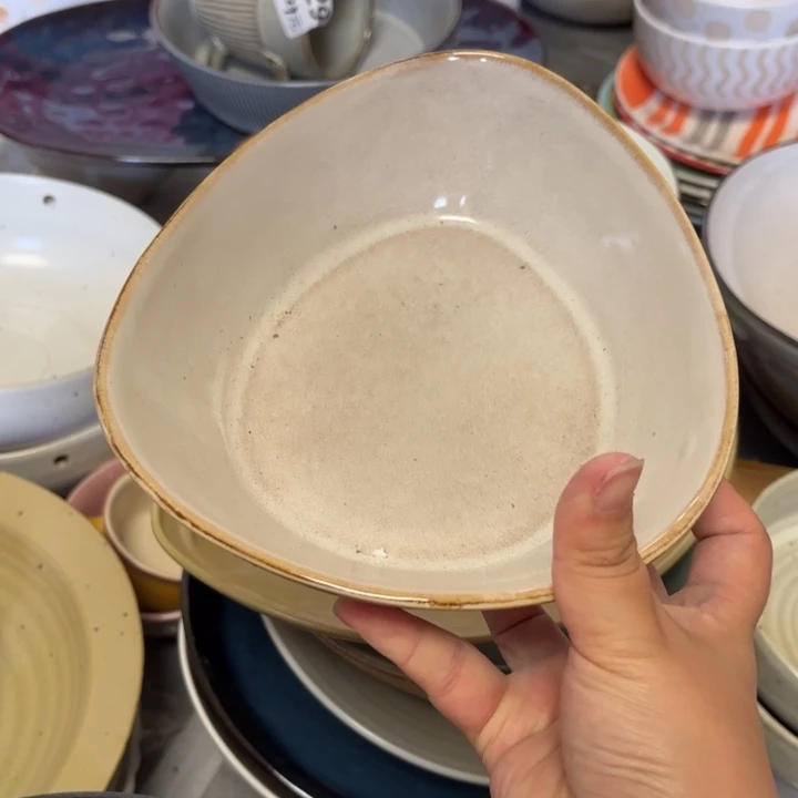 瓷片窑变三角形7寸