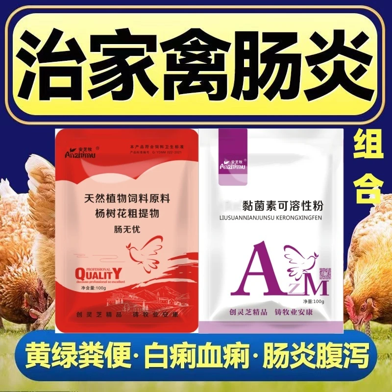 赋壮源肠无忧肠毒腹泻沙门氏菌药拉黄白绿便鸡拉稀药鸡鸭鹅肠道药