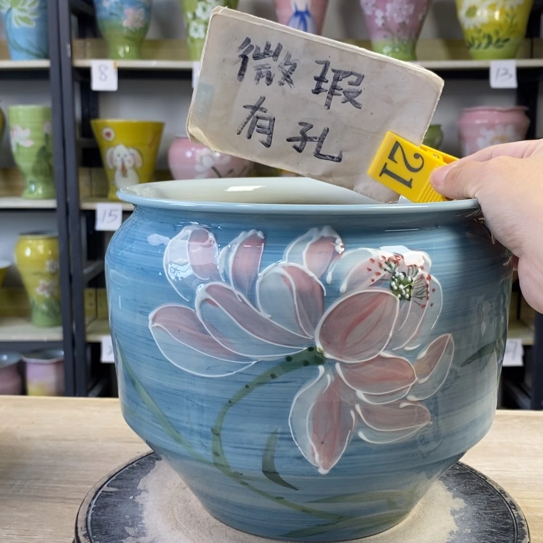景德镇手工手绘陶瓷花盆