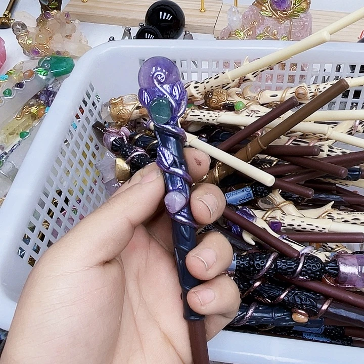 民***萱未镶嵌紫晶摆件水晶