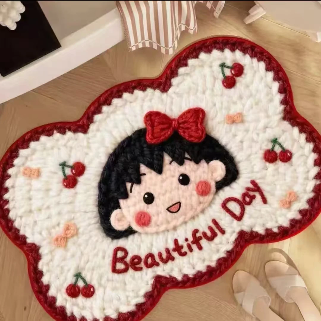 《加大尺寸》5D效果立体毛线编织风大门口卫生间地毯硅藻泥地垫a