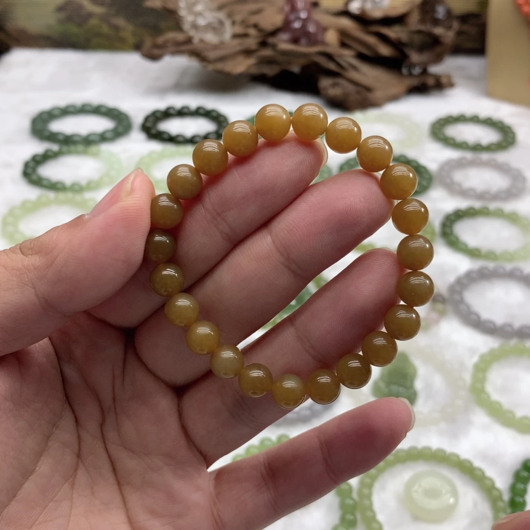 和田玉未镶嵌手串（且末糖8）