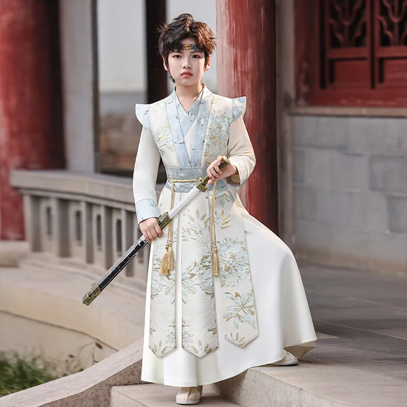 男童汉服儿童古风帅气唐装春装2025小少爷新中式国风男孩国学古装