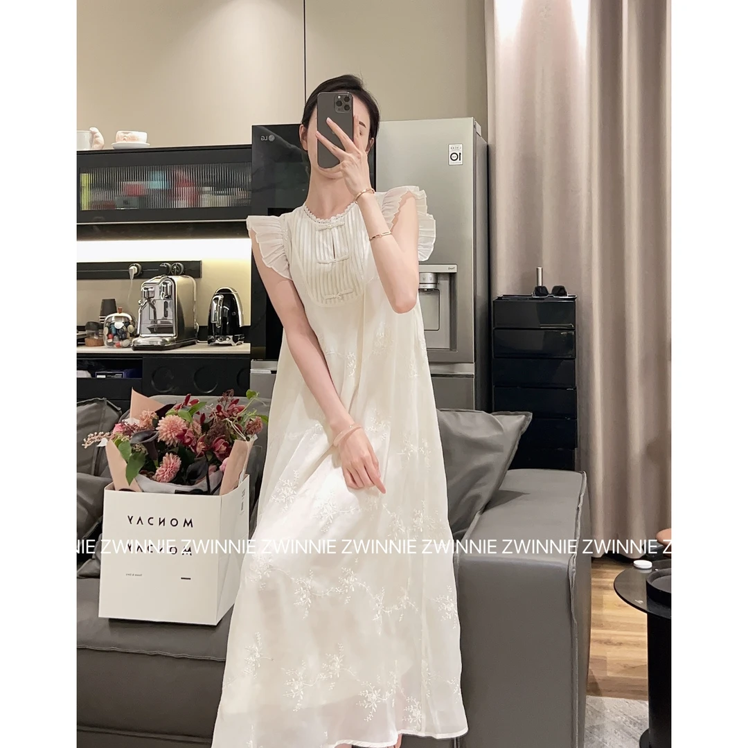 Zwinnie/詹维尼【新中式刺绣连衣裙 】法式显瘦连衣裙 GZC202323