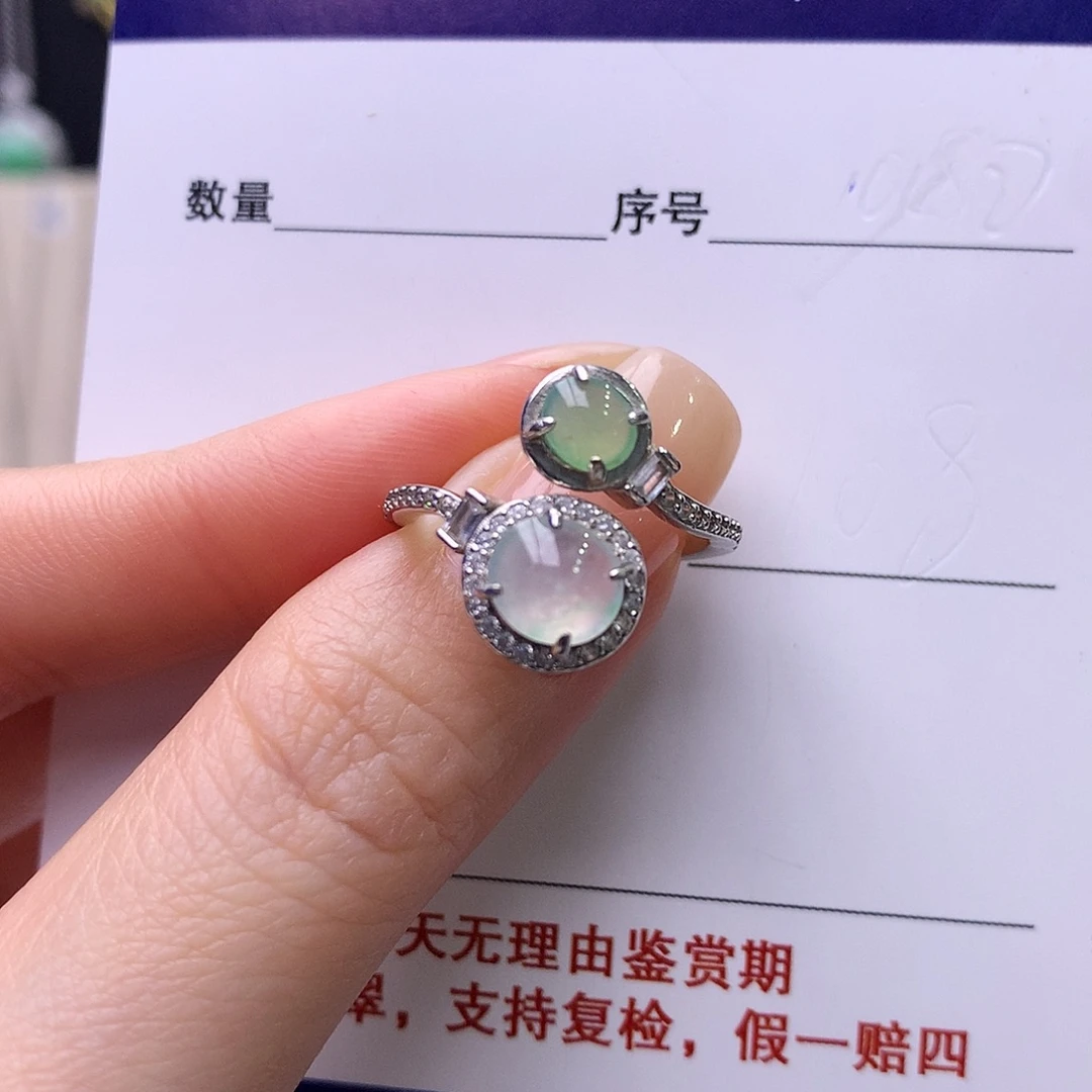 翡翠银S925镶嵌戒指82
