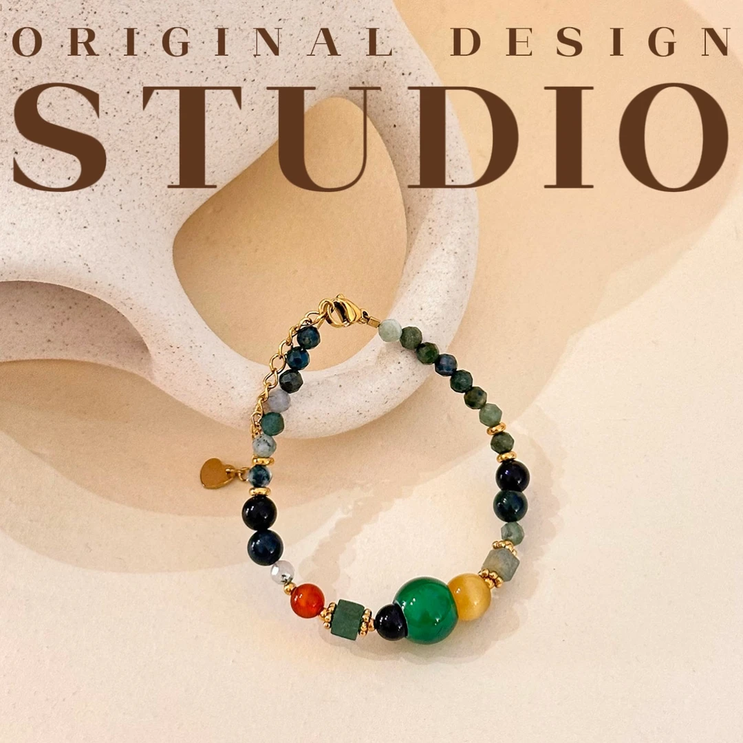 【云图】贰小姐原创天然石玛瑙小众复古手链G122