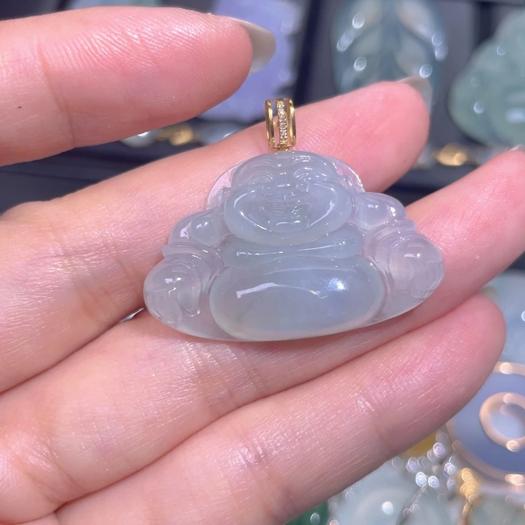 颈饰18K金镶嵌翡翠翡翠