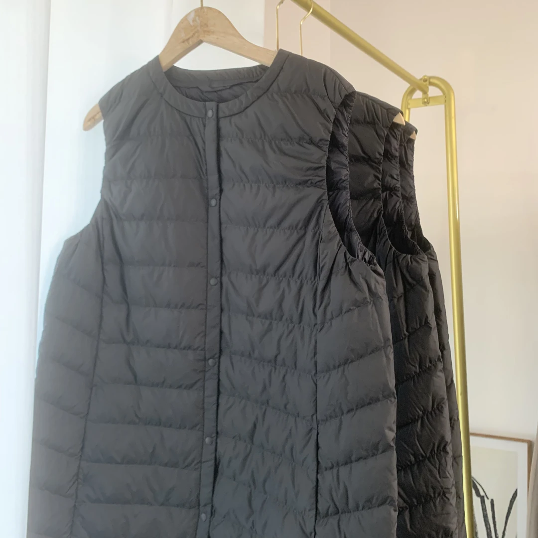 日本单黑色yu rong 马夹马甲常规款轻薄纯色简约女士