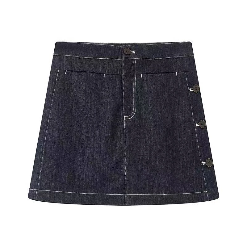 艾家2025夏季新款休闲百搭牛仔半身裙女3501