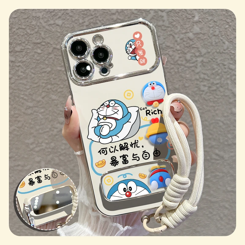 【苹果/华为/oppo/vivo/小米】适用自由蓝胖子大视窗手机壳防摔女款