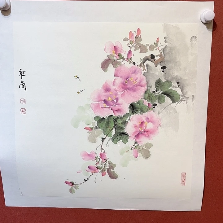 国画听兰老师花鸟