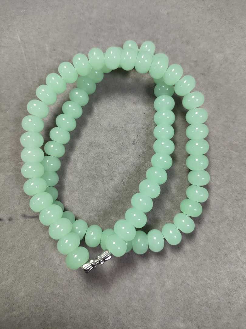 1292号卡10mm蓝色算盘珠妈妈链