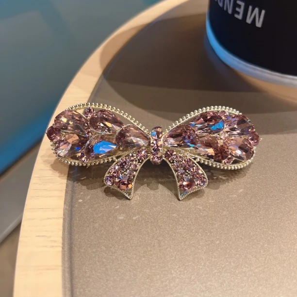 商务风气质顶夹女瑞丽风学院风发夹轻奢发卡刘海夹鸭嘴夹优雅满钻