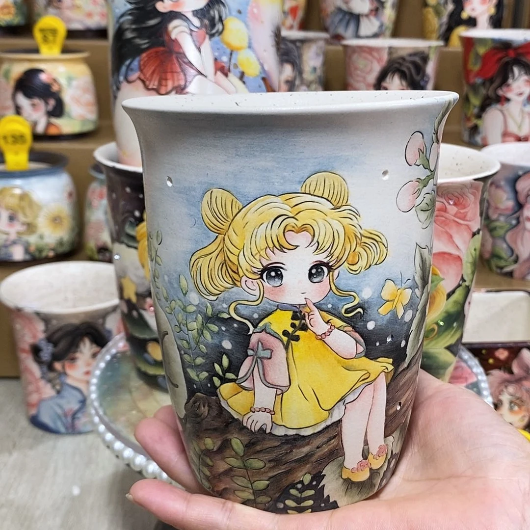 景德镇精品js手绘花盆