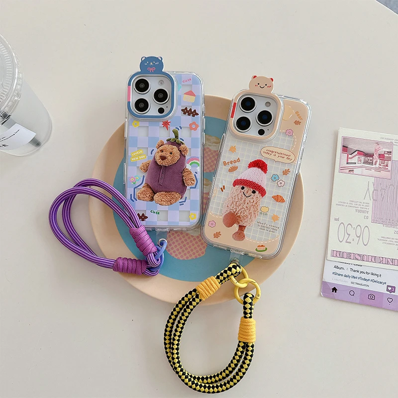 jellycat毛绒花生适用苹果16promax手机壳iphone15/14毛绒茄子