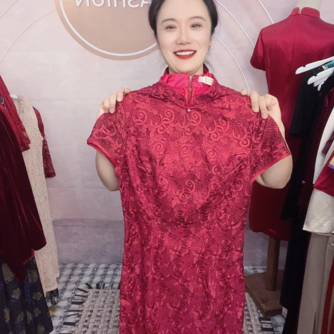 3xl码旗袍连衣裙修身显瘦
