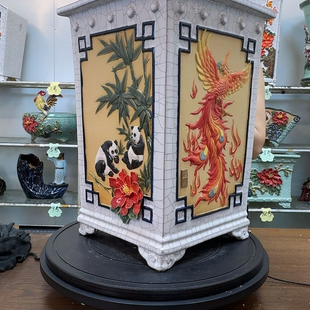 小***龙无花朵石湾盆400陶泥花盆