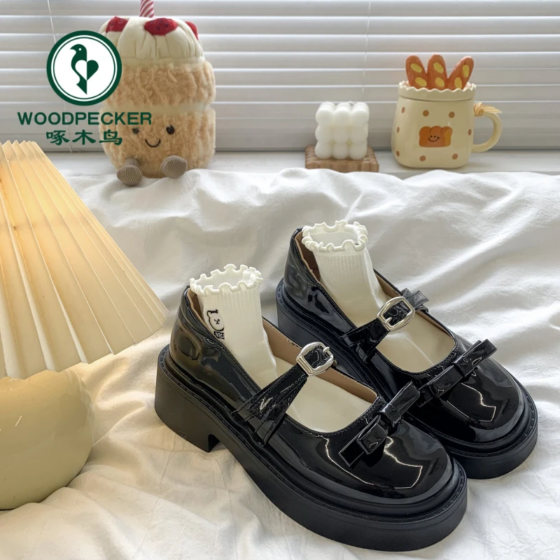 啄木鸟女软妹银色单鞋日系鞋玛丽珍圆头2025夏季新款英伦风小皮鞋
