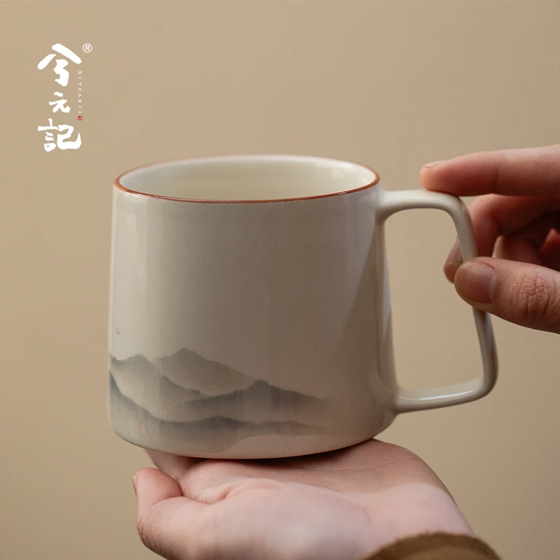 兮元记草木灰茶杯陶瓷水杯马克杯个人专用高档家用办公室喝茶杯子