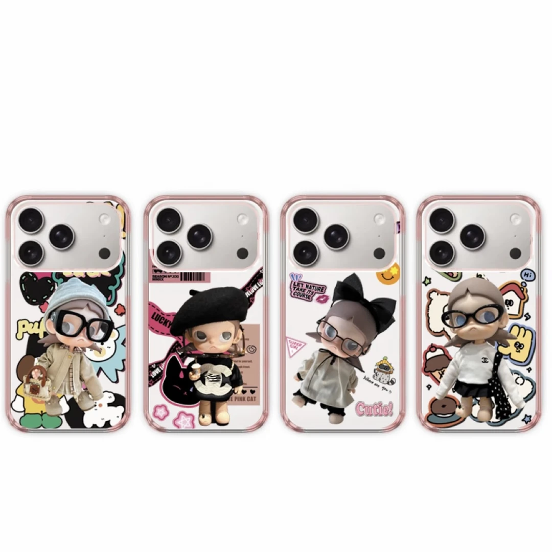 ins风粉色嘎子姐适用苹果1716promax手机壳161514亚克力16pro防摔