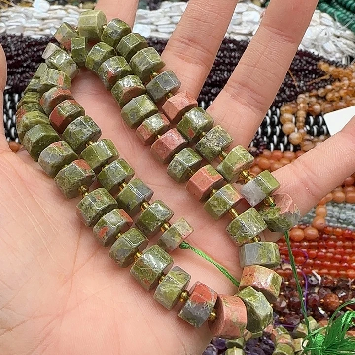 玛瑙/玉髓合金珠宝半成品花绿宝10mm一条