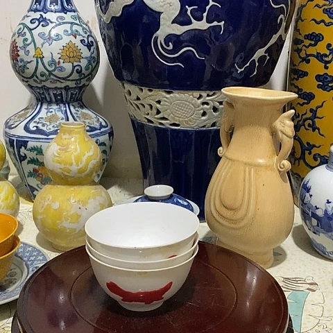 单色釉瓶一起10个个