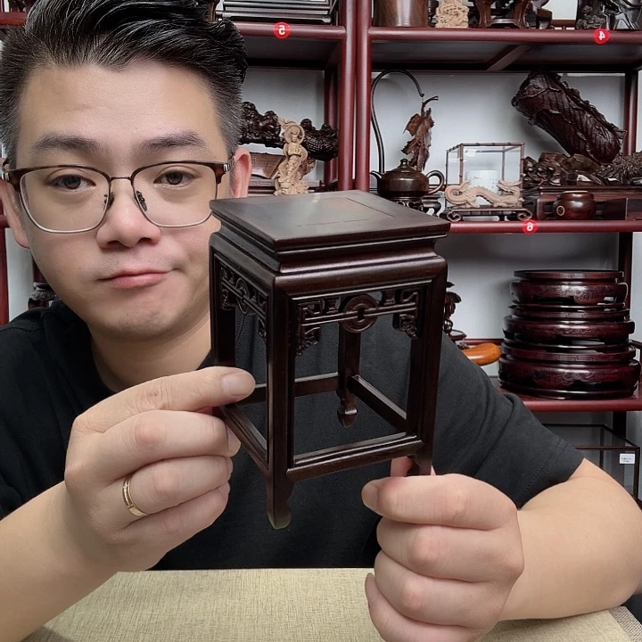 大红酸枝工艺品底座