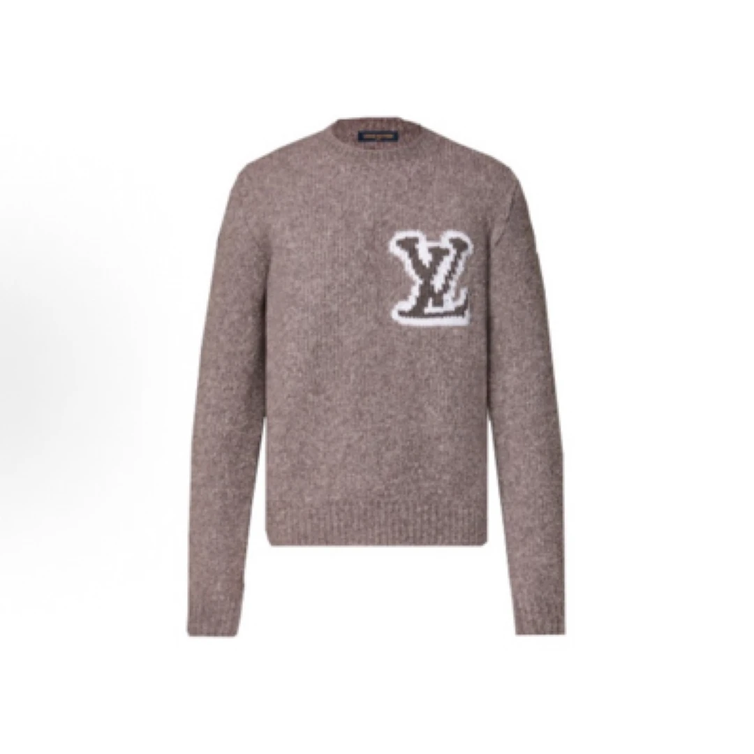 全新未使用 LouisVuitton/路易威登 棕色泰迪圆领毛衣/L码/9888