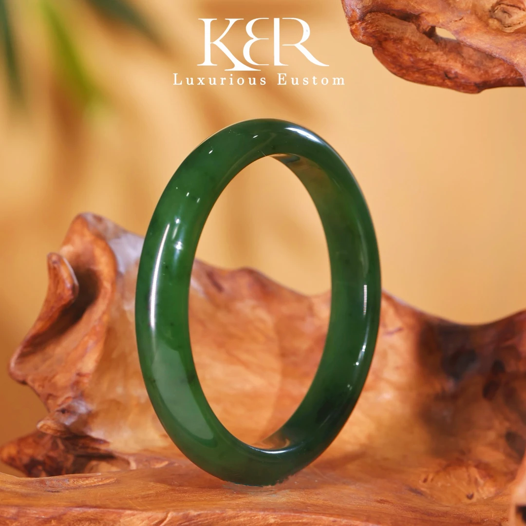 新款天然和田玉碧玉手镯简约百搭时尚气质款 JJLLF0611001