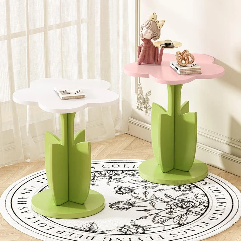 奶油风云朵边几家用小户型沙发小茶几卧室床头小桌子花瓣边几角几