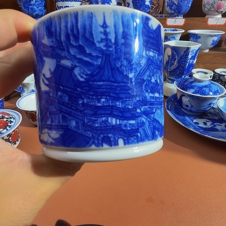 青花手工手绘大明宫